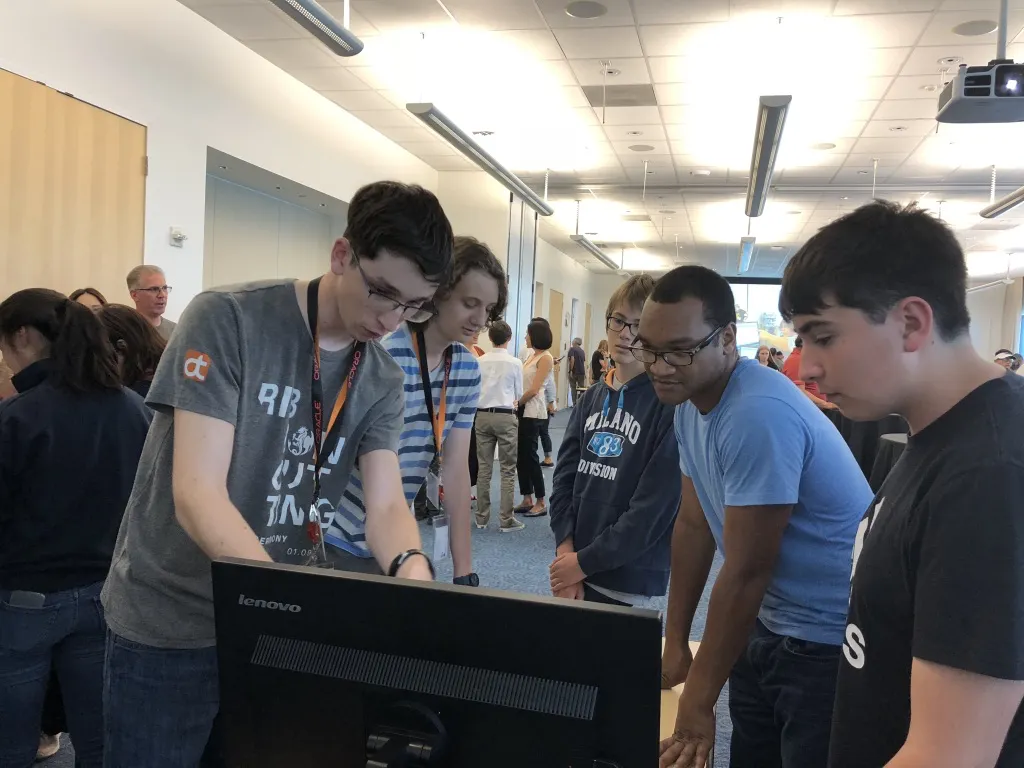 My team demonstrating their work